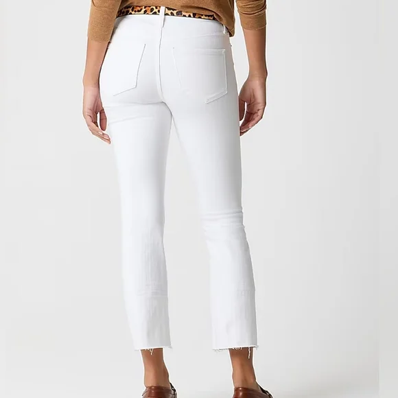 🔴SALE! J. Crew White High Rise Crop Flare Jean Size 27 Petite - Picture 2 of 16